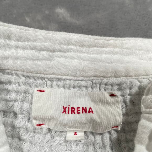 Xirena Top Small White Gauzy Lightweight Coastal Peasant Boho Vacation Resort - Picture 3 of 8